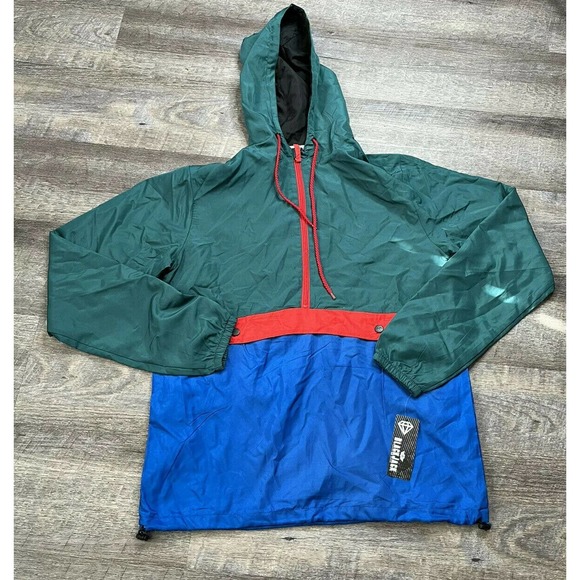 Blackjack Mens Pullover Windbreaker Multicolor Front Pocket Small J8 - Picture 1 of 8